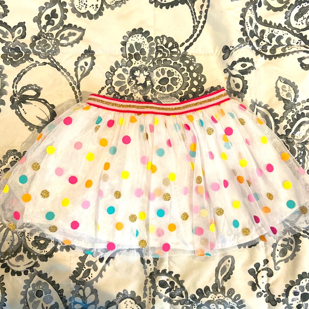 Polka Dot Mesh Skort